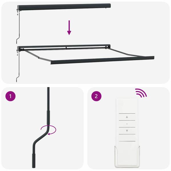 Automatische Einziehbare Markise Weiß 300x250 cm, Markisenersatzstoff für 3x2,5 m Rahmen Weiß