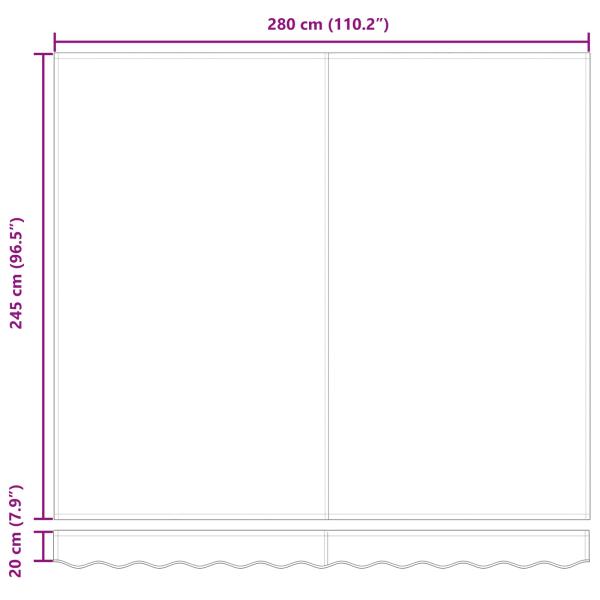 Manuelle Einziehbare Markise Hellgrau 300x250 cm, Markisenersatzstoff für 3x2,5 m Rahmen Hellgrau