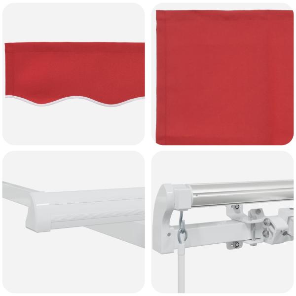 manuelle einziehbare Markise rot 300x250 cm, Markisenstoff für 3x2.5 m Rahmen rot