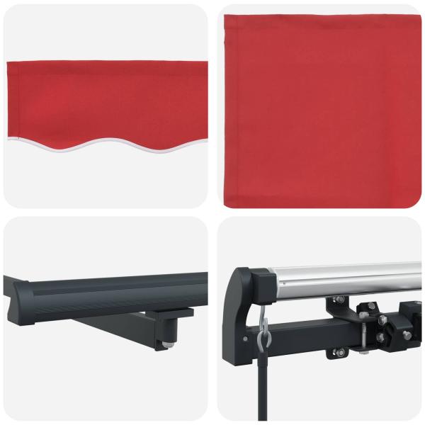 Manuelle Einziehbare Markise Rot 300x250 cm, Markisen Ersatzstoff für 3x2.5 m Rahmen Rot