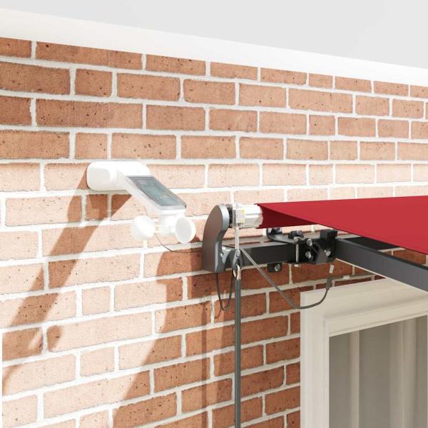 Automatische Einziehbare Markise mit LED Rot 300x250 cm, Markisen-Ersatzstoff für 3x2,5 m Rahmen Rot