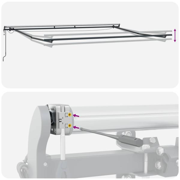 Automatische Einziehbare Markise mit LED Rot 300x250 cm, Markisen-Ersatzstoff für 3x2,5 m Rahmen Rot