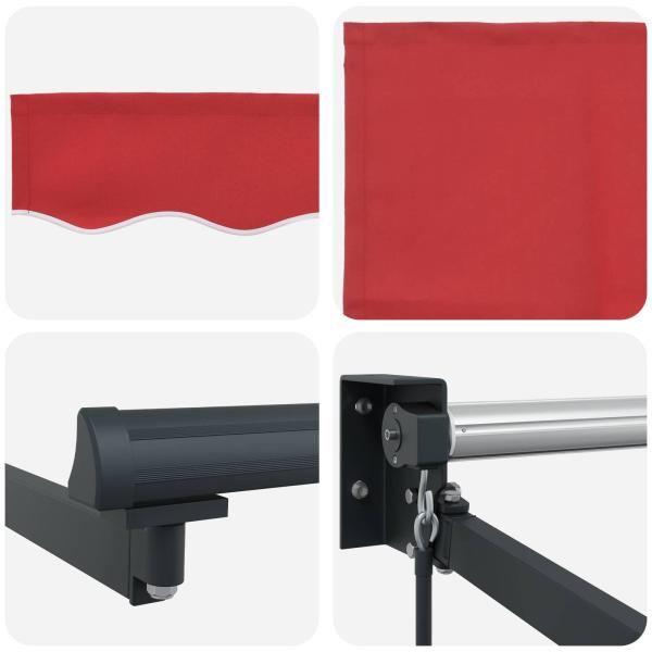 Manuelle Einziehbare Markise Rot 300x250 cm, Markisenersatzgewebe für 3x2,5 m Rahmen Rot