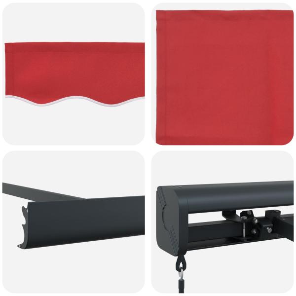 Manuelle Einziehbare Markise Rot 300x250 cm, Markisenersatzgewebe für 3x2.5 m Rahmen Rot