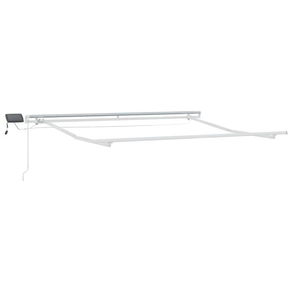 manuelle einziehbare Markise mit LED Grün und Gelb 300x250 cm, Markisen Ersatzstoff für 3x2.5 m Rahmen Grün und Gelb