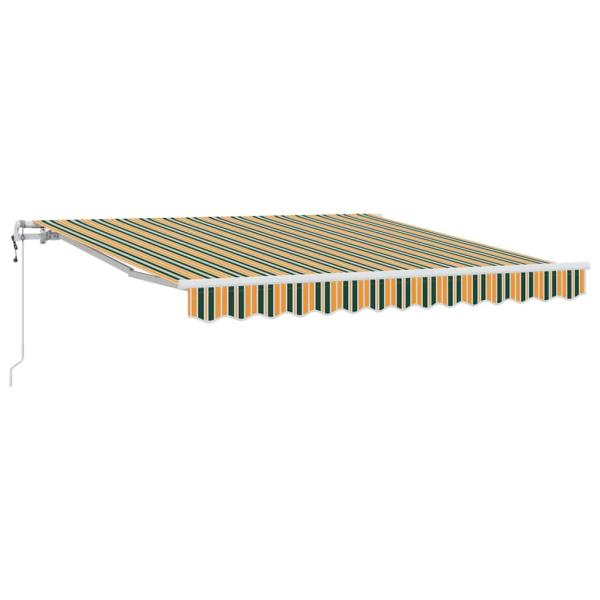 automatische einziehbare Markise Grün und Gelb 300x250 cm, Markisenstoff für 3x2,5 m Rahmen Grün und Gelb