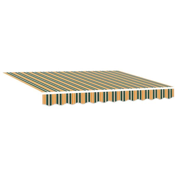 automatische einziehbare Markise Grün und Gelb 300x250 cm, Markisenstoff für 3x2,5 m Rahmen Grün und Gelb