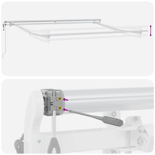 automatische einziehbare Markise Grün und Gelb 300x250 cm, Markisenstoff für 3x2,5 m Rahmen Grün und Gelb