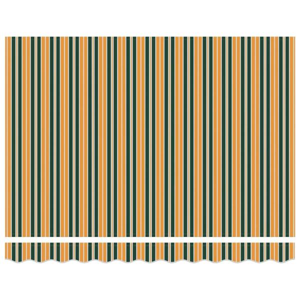 Manuelle Ausziehbare Markise Grün und Gelb 300x250 cm, Markisenersatzstoff für 3x2,5 m Rahmen Grün und Gelb