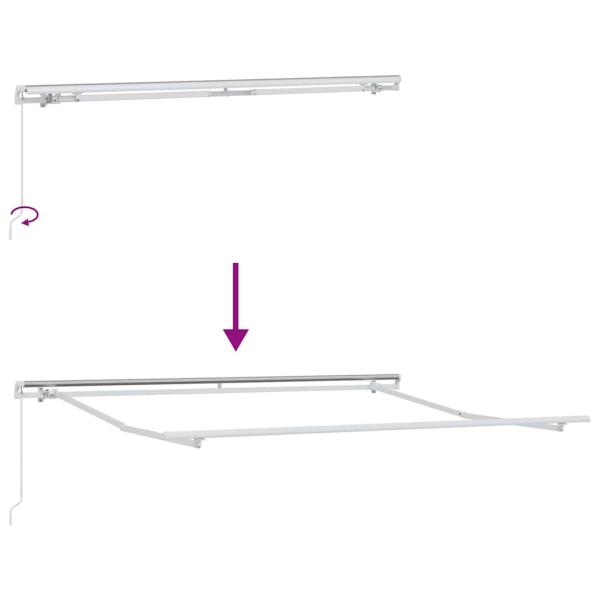 manuelle einziehbare Markise Grün und Weiß 300x250 cm, Markisen Ersatzstoff für 3x2,5 m Rahmen Grün und Weiß