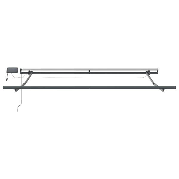 Manuelle einziehbare Markise mit LED in Grün und Weiß 300x250 cm, Markisenersatzstoff für Rahmen 3x2.5 m in Grün und Weiß