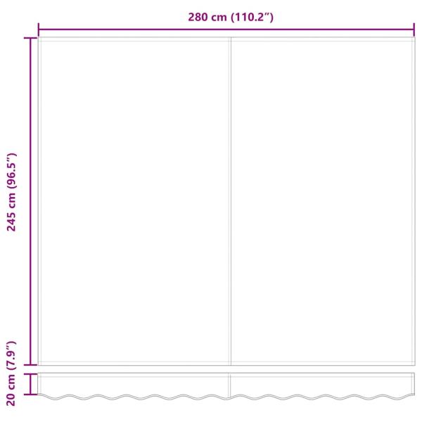 Automatische Einziehbare Markise Grün und Weiß 300x250 cm, Markisen-Ersatzstoff für 3x2.5 m Rahmen Grün und Weiß