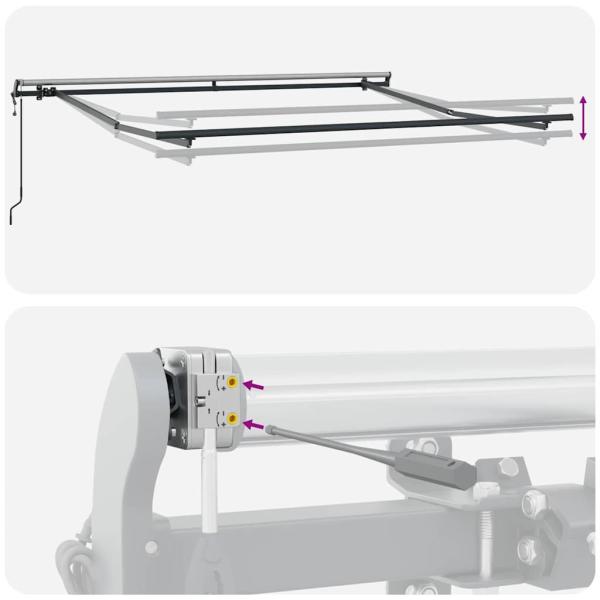 Automatische Einziehbare Markise Grün und Weiß 300x250 cm, Markisen-Ersatzstoff für 3x2.5 m Rahmen Grün und Weiß