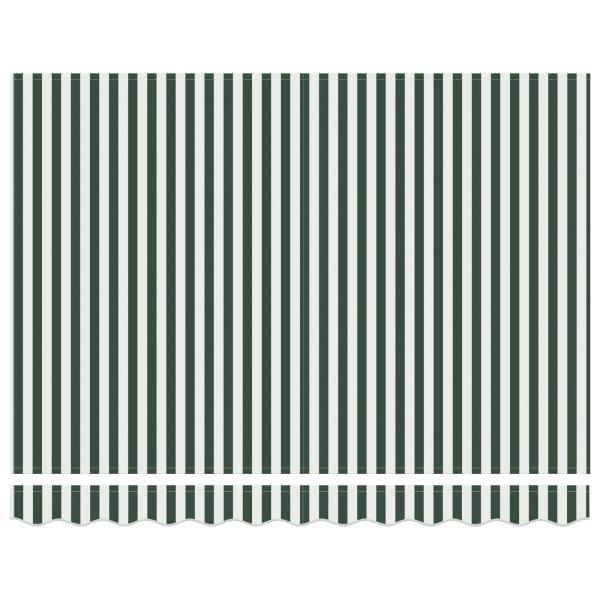 Manuelle Einziehbare Markise Grün und Weiß 300x250 cm, Markisenersatzstoff für 3x2,5 m Rahmen Grün und Weiß