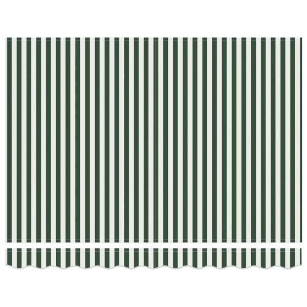 Automatische Einziehbare Markise Grün und Weiß 300x250 cm, Markisen-Ersatzstoff für 3x2,5 m Rahmen Grün und Weiß