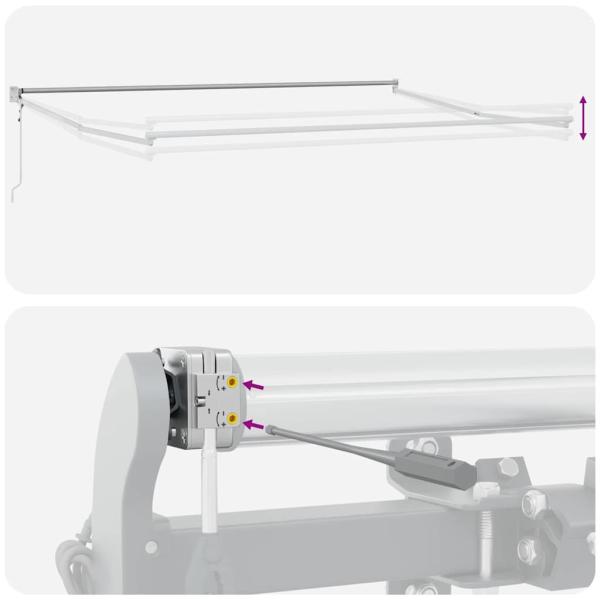 Manuelle einziehbare Markise mit LED Orange und Braun 350x250 cm