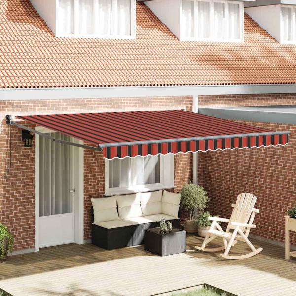 ARDEBO.de - Automatische Einziehbare Markise Orange und Braun 350x250 cm