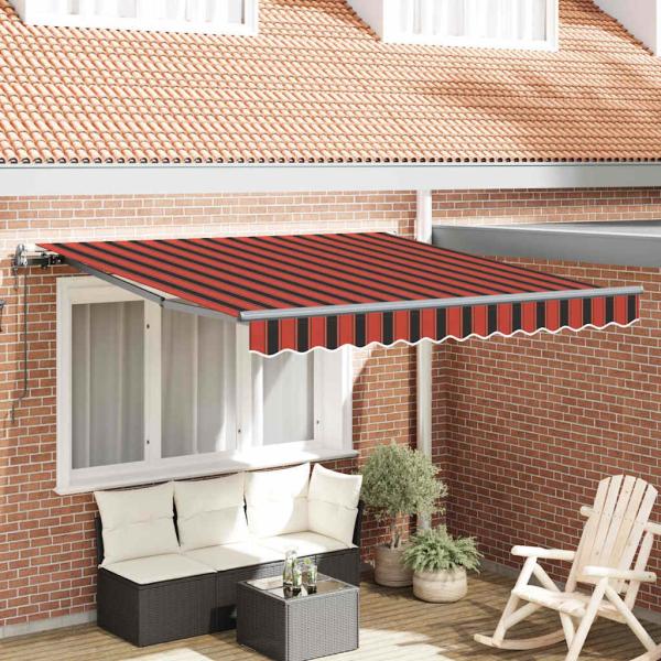 ARDEBO.de - automatische einziehbare Markise Orange und Braun 350x250 cm