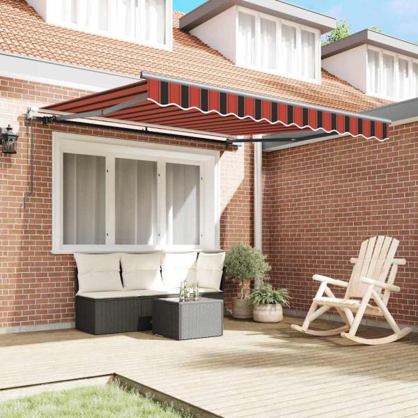 automatische einziehbare Markise Orange und Braun 350x250 cm