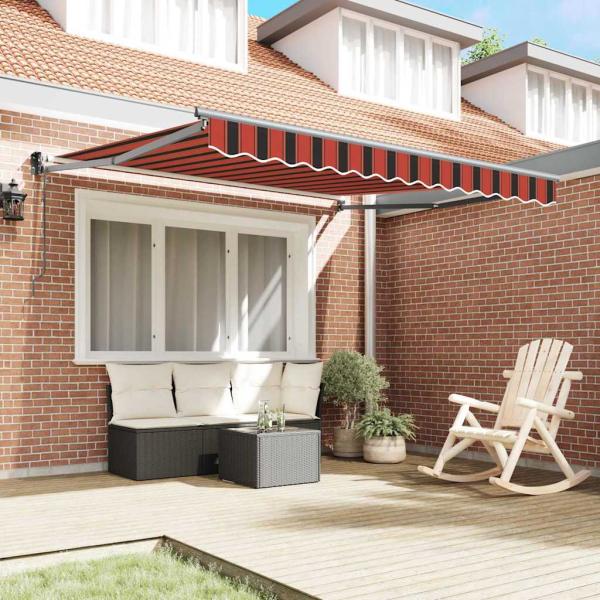 Automatische Einziehbare Markise Orange und Braun 350x250 cm