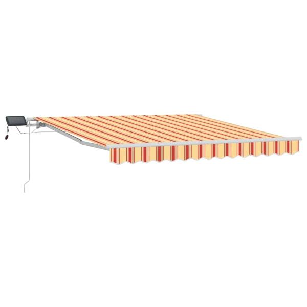 Manuelle Einziehbare Markise mit LED in Gelb und Orange 350x250 cm