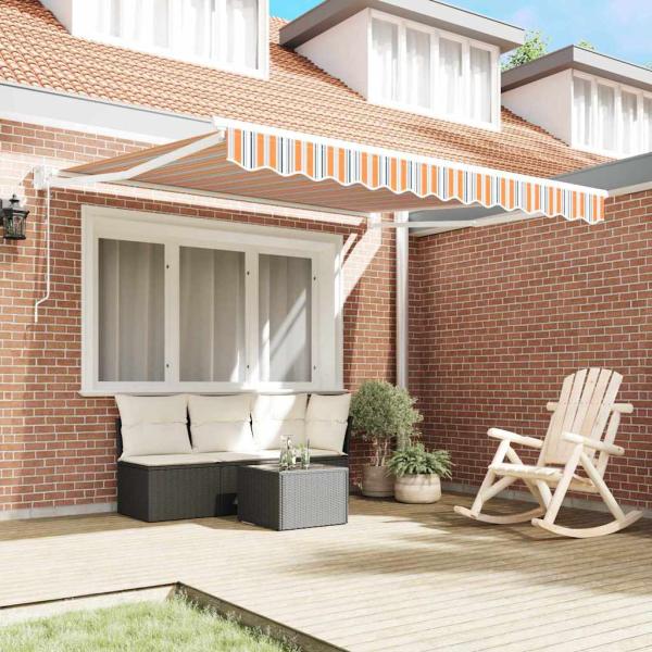 Automatische Einziehbare Markise Multicolor Streifen 350x250 cm