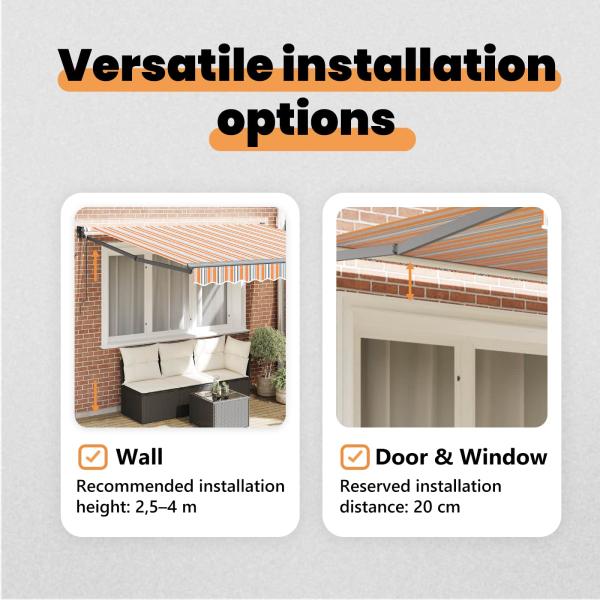 Automatische Einziehbare Markise Gestreift 350x250 cm