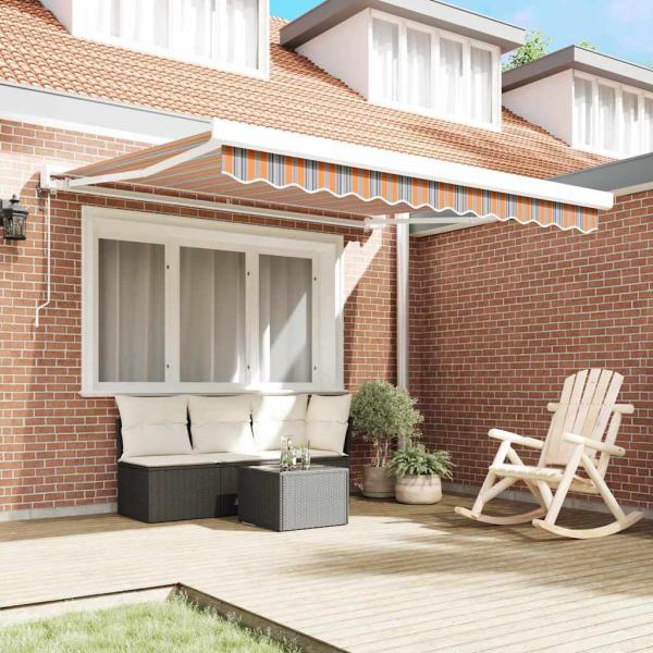 Automatische einziehbare Markise mit Multicolor-Streifen 350x250 cm