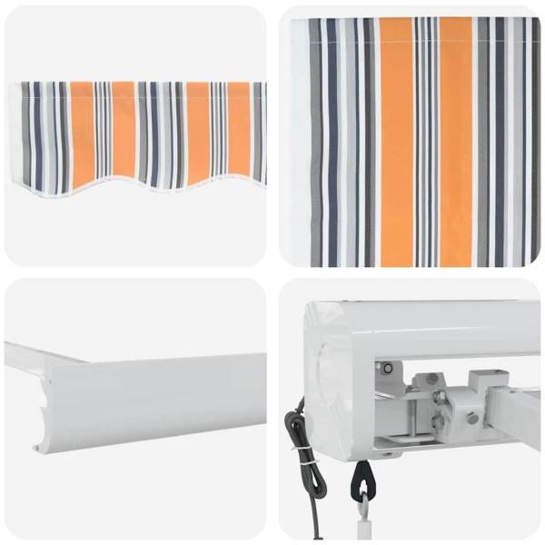 Automatische einziehbare Markise mit Multicolor-Streifen 350x250 cm