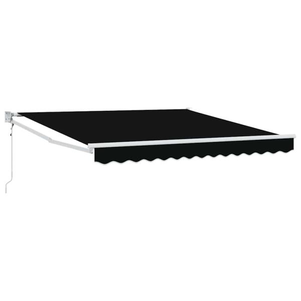 Automatische Einziehbare Markise Schwarz 350x250 cm, Markisen-Ersatzstoff für 3,5x2,5 m Rahmen Schwarz