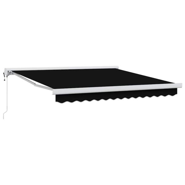 Automatische einziehbare Markise Schwarz 350 x 250 cm, Markisen-Ersatzstoff für 3,5 x 2,5 m Rahmen Schwarz