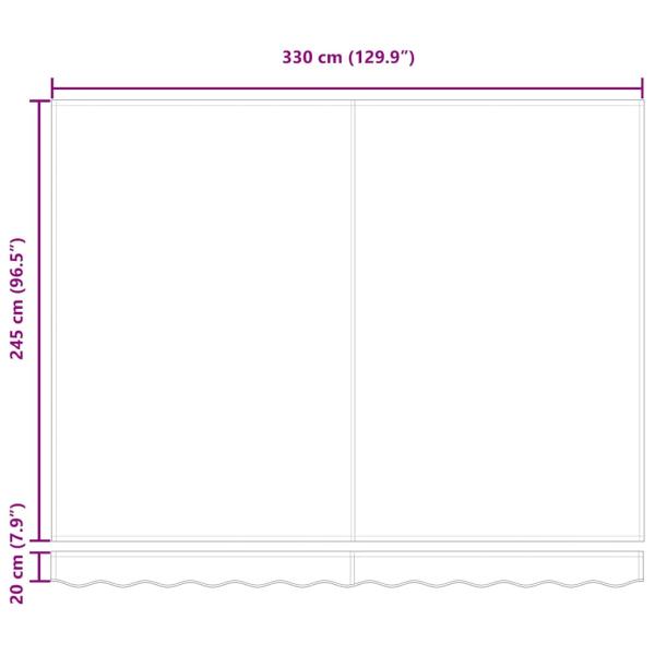 Automatische einziehbare Markise Schwarz 350 x 250 cm, Markisen-Ersatzstoff für 3,5 x 2,5 m Rahmen Schwarz