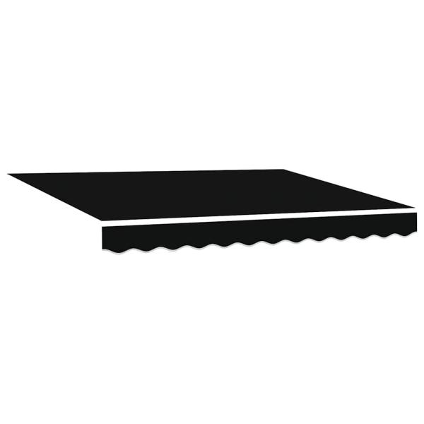 Automatische einziehbare Markise Schwarz 350 x 250 cm, Markisen-Ersatzstoff für 3,5 x 2,5 m Rahmen Schwarz