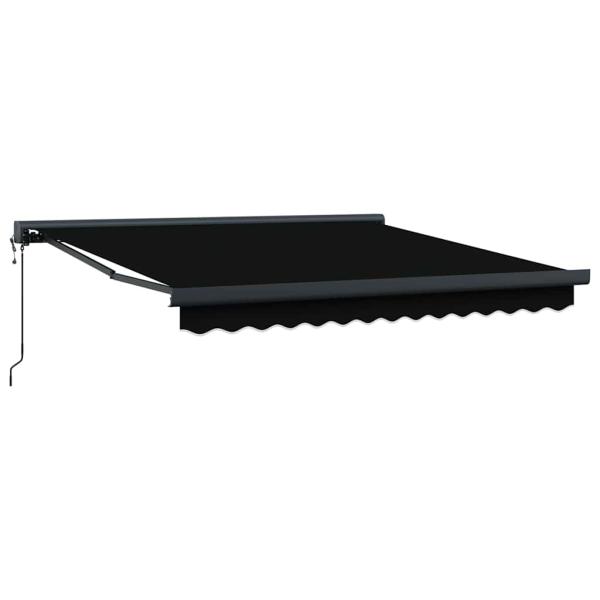 Automatische einziehbare Markise Schwarz 350x250 cm, Markisen-Ersatzstoff für 3,5x2,5 m Rahmen Schwarz
