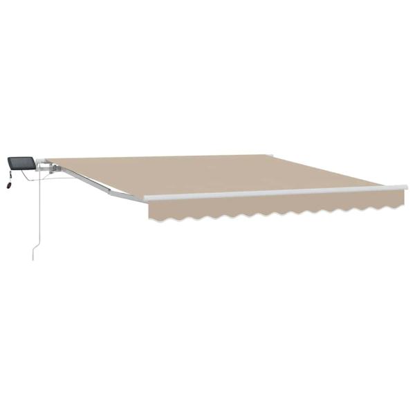 manuelle Markise mit LED Beige 350x250 cm, Markisen Ersatzstoff für 3,5x2,5 m Rahmen Beige