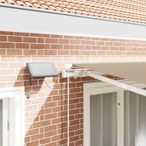 manuelle Markise mit LED Beige 350x250 cm, Markisen Ersatzstoff für 3,5x2,5 m Rahmen Beige