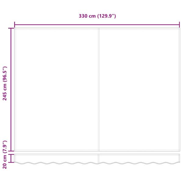 Manuelle einziehbare Markise Beige 350x250 cm, Markisen Ersatzstoff für 3.5x2.5 m Rahmen Beige
