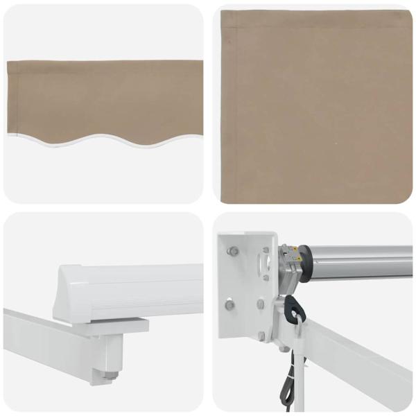 Automatische Einziehbare Markise Beige 350x250 cm, Markisen-Ersatzstoff für 3.5x2.5 m Rahmen Beige