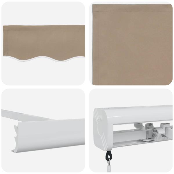 Manuelle Einziehbare Markise Beige 350x250 cm, Markisen-Ersatzstoff für Rahmen 3.5x2.5 m Beige