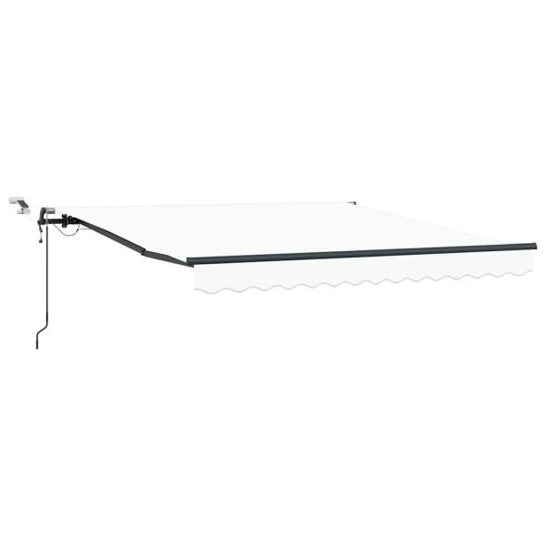 ARDEBO.de - Automatische einziehbare Markise mit LED Weiß 350x250 cm, Markisenersatzstoff für Rahmen 3.5x2.5 m Weiß