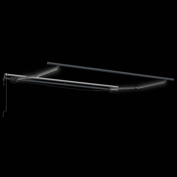Automatische einziehbare Markise mit LED Weiß 350x250 cm, Markisenersatzstoff für Rahmen 3.5x2.5 m Weiß
