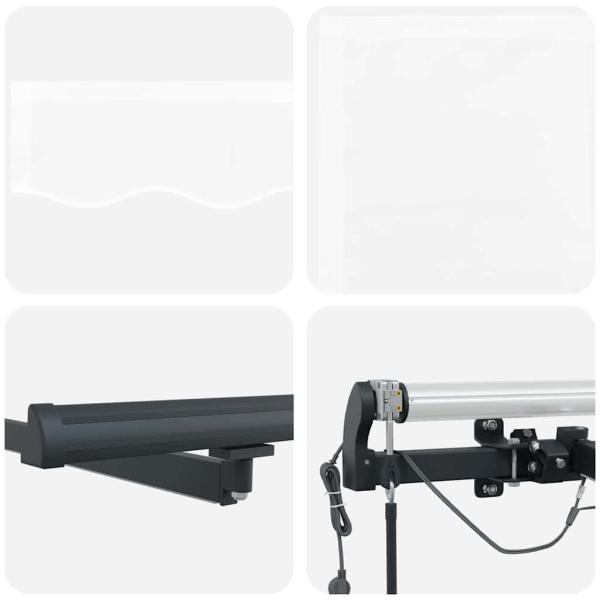 Automatische einziehbare Markise mit LED Weiß 350x250 cm, Markisenersatzstoff für Rahmen 3.5x2.5 m Weiß