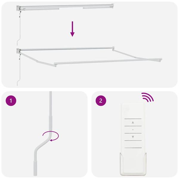 automatische einziehbare Markise Weiß 350x250 cm, Markisen-Ersatzstoff für 3,5x2,5 m Rahmen Weiß