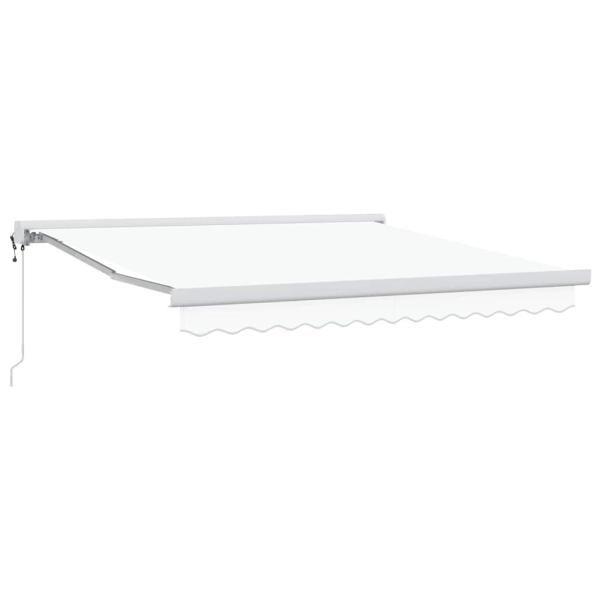 Automatische einziehbare Markise Weiß 350x250 cm, Markisenersatzgewebe für 3,5x2,5 m Rahmen Weiß