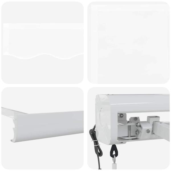 Automatische einziehbare Markise Weiß 350x250 cm, Markisenersatzgewebe für 3,5x2,5 m Rahmen Weiß