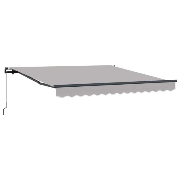 Hellgraue manuelle einziehbare Markise 350x250 cm, Markisen-Ersatzstoff für 3,5x2,5m Gestell Hellgrau