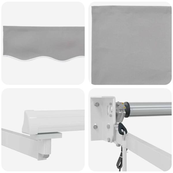 Automatische Einziehbare Markise Hellgrau 350x250 cm, Markisen Ersatzstoff für 3.5x2.5 m Rahmen Hellgrau