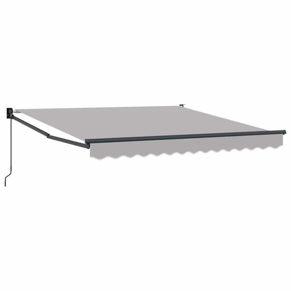 manuelle einziehbare Markise hellgrau 350x250 cm, Markisen-Ersatzstoff für 3.5x2.5 m Rahmen hellgrau