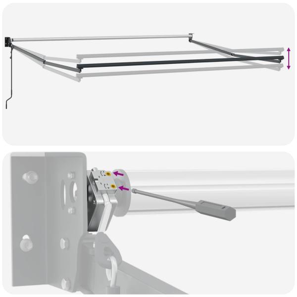 Automatische Einziehbare Markise Hellgrau 350x250 cm, Markisen-Ersatzgewebe für 3.5x2.5 m Rahmen Hellgrau