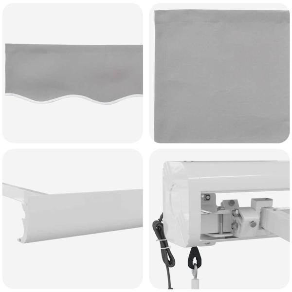 Automatische Einziehbare Markise Hellgrau 350x250 cm, Markisenersatzstoff für 3.5x2.5 m Rahmen Hellgrau